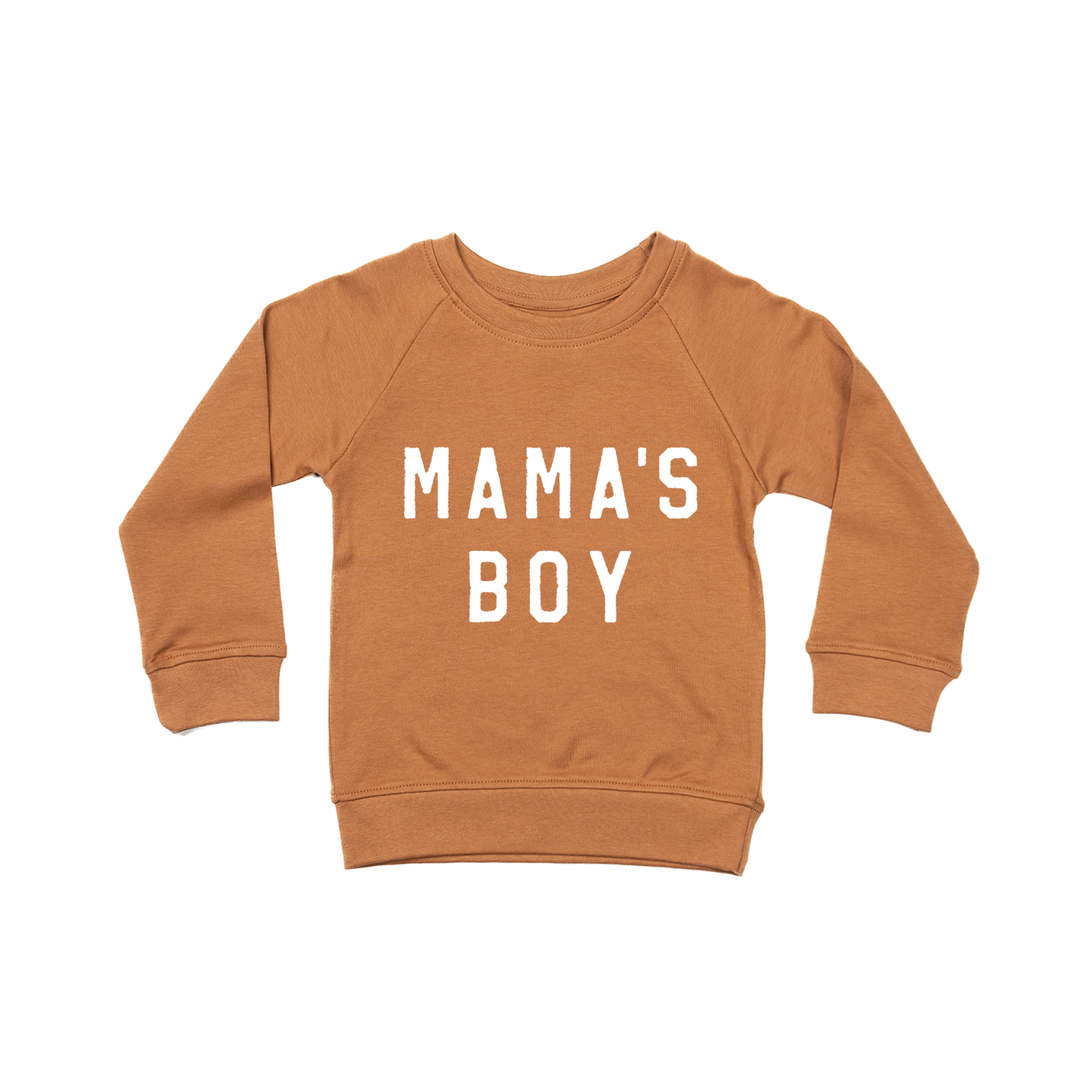 Mama's Boy (White) - Kids Sweatshirt (Camel)