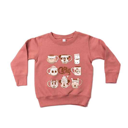 Merry Mugs Christmas Movie Favs (Pink) - Kids Sweatshirt (Mauve)