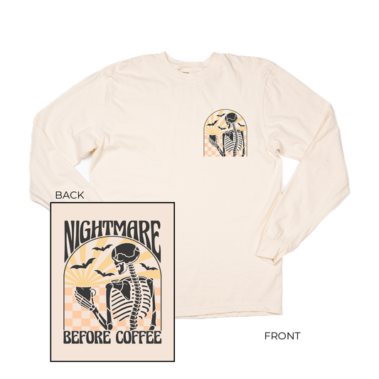 Nightmare Before Coffee (Pocket & Back) - Tee (Vintage Natural, Long Sleeve)