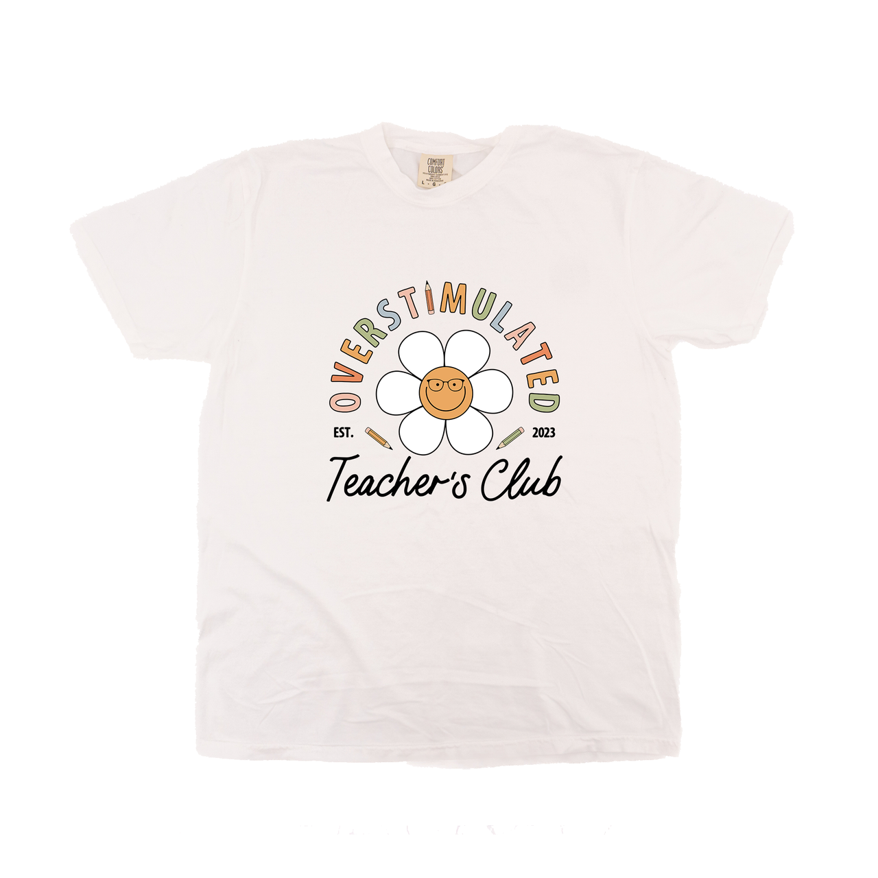 Overstimulated Teachers Club - Tee (Vintage White, Short Sleeve)