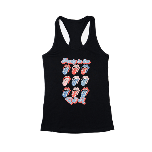 Party in the USA - Women's Racerback Tank Top (Black)