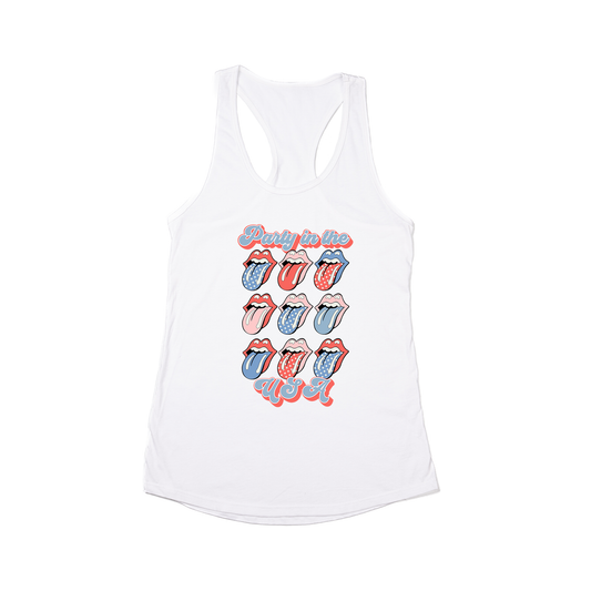 Party in the USA - Women's Racerback Tank Top (White)