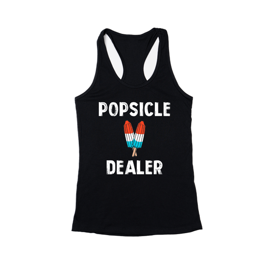 Popsicle Dealer (White) - Women's Racerback Tank Top (Black)