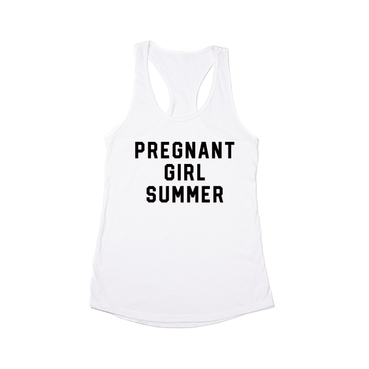 Pregnant Girl Summer (Black) - Women's Racerback Tank Top (White)