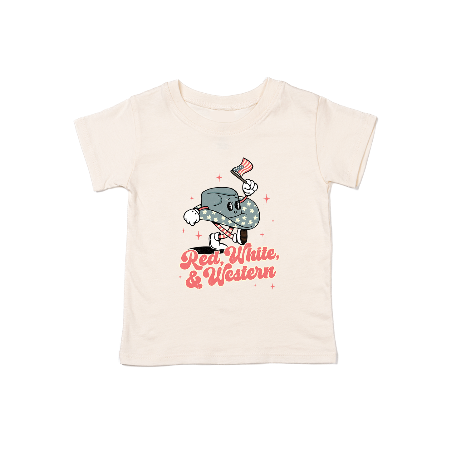 Red, White, & Western - Kids Tee (Natural)