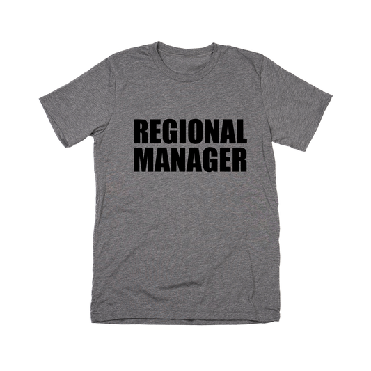 Regional Manager (Across Front, Black) - Tee (Gray)