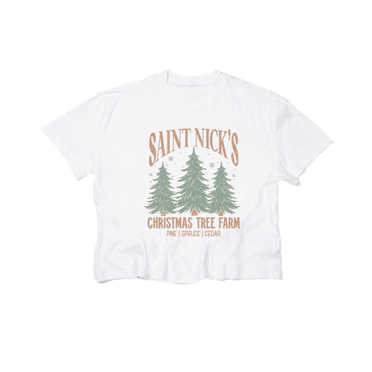 Saint Nick's Christmas Tree Farm - Cropped Tee (White)