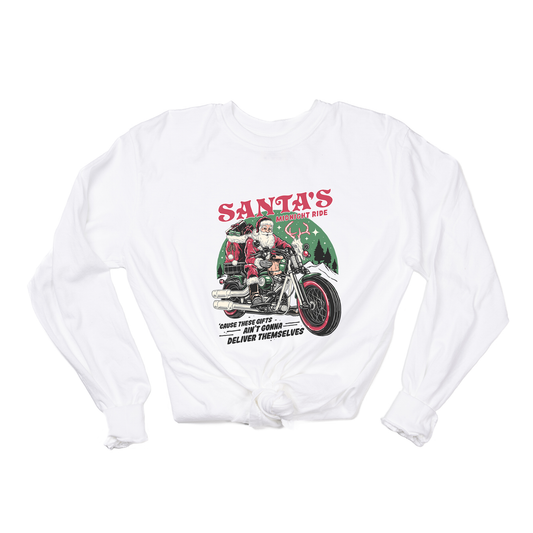 Santa's Midnight Ride - Tee (Vintage White, Long Sleeve)