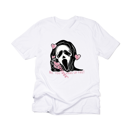 Scream Ghost Face No You Hang Up (Across Front) - Tee (White)