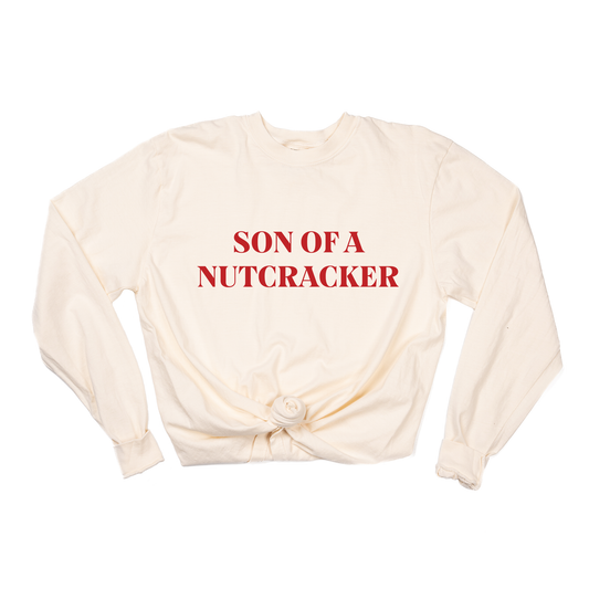 Son of a Nutcracker (Red) - Tee (Vintage Natural, Long Sleeve)