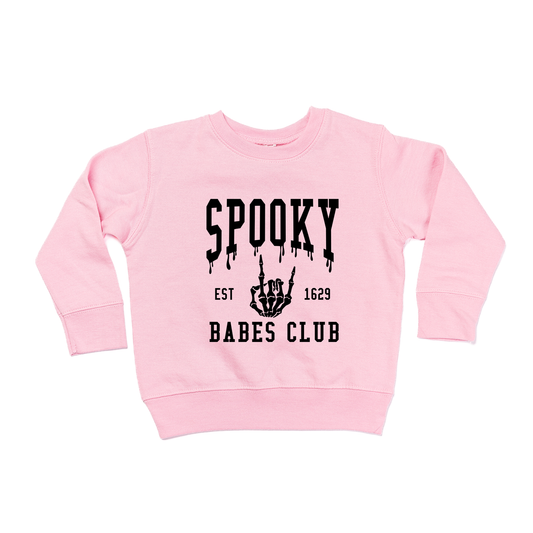Spooky Babes Club (Black) - Kids Sweatshirt (Pink)