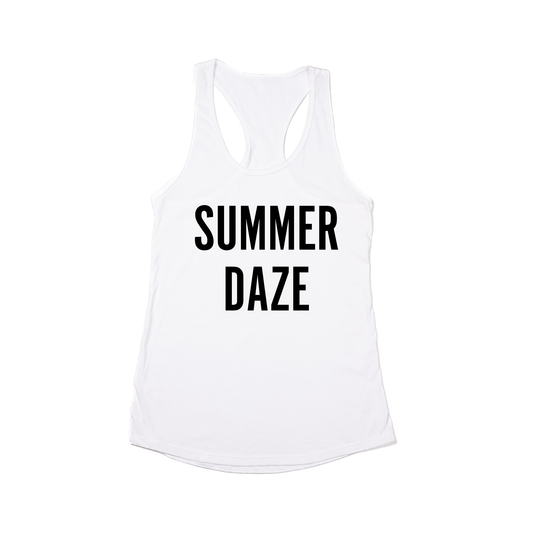 Summer Daze (Black) - Women's Racerback Tank Top (White)
