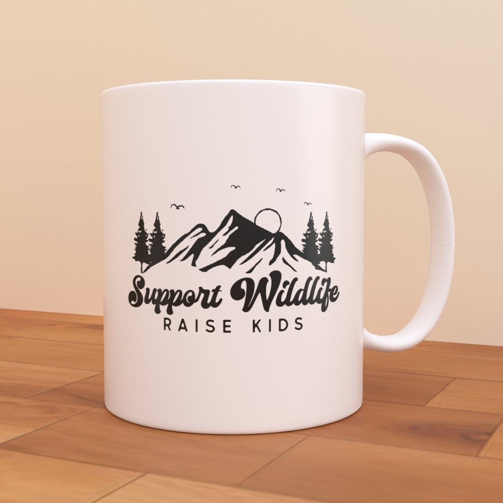 Support Wildlife Raise Kids - Coffee Mug (White)