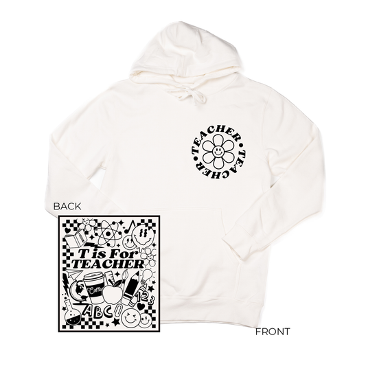 T is For Teachers (Pocket & Back) - Hoodie (Creme)