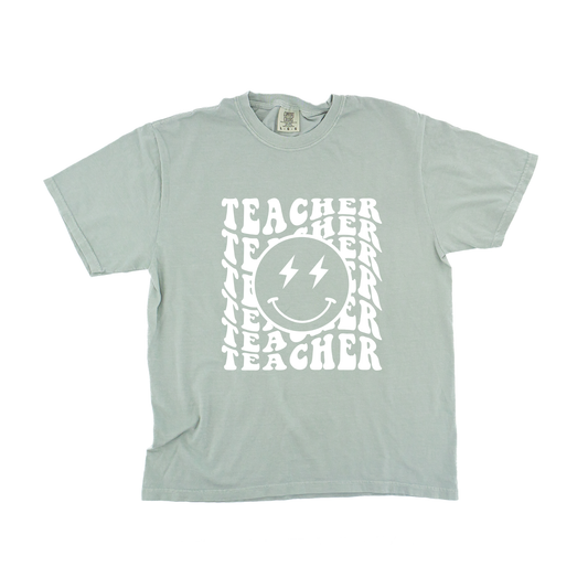 Teacher Lightning Smiley (White) - Tee (Bay)