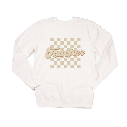 Teacher Checkered (Tan) - Sweatshirt (Creme)