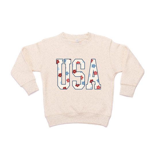 USA Varsity (Daisy) - Kids Sweatshirt (Heather Natural)