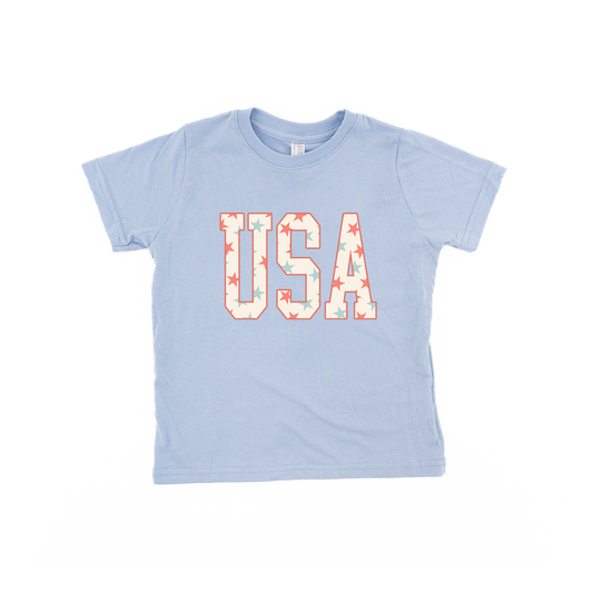 USA Varsity (Stars) - Kids Tee (Carolina Blue)