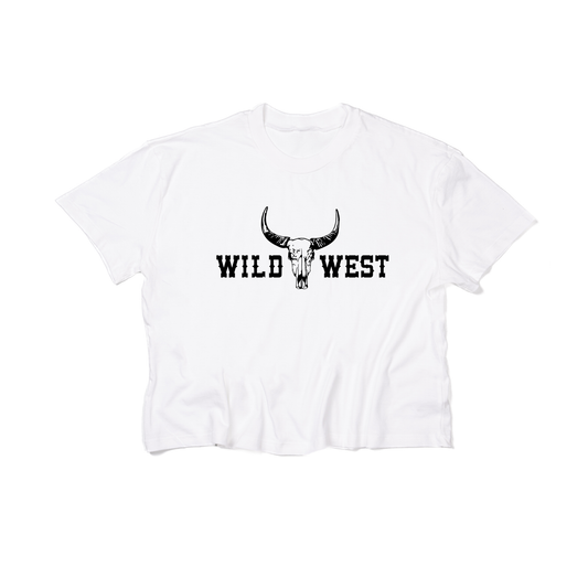 Wild West Longhorn - Cropped Tee (White)