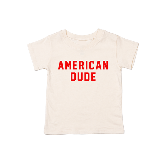 American Dude (Red) - Kids Tee (Natural)