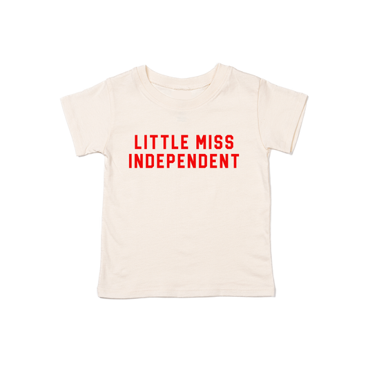 Little Miss Independent (Red) - Kids Tee (Natural)