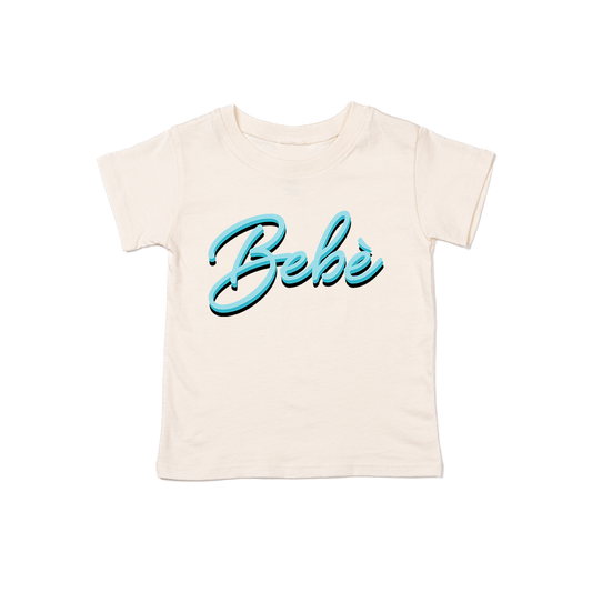 Bebe' (90's Inspired, Blue) - Kids Tee (Natural)