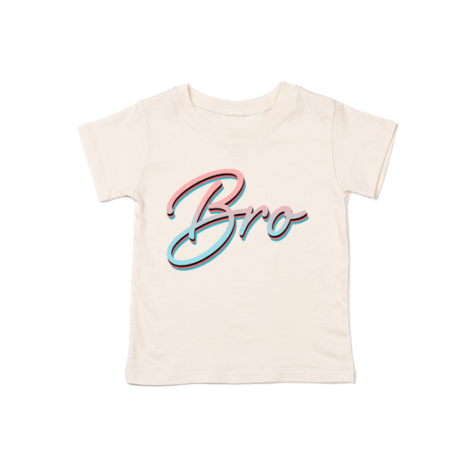 Bro (90's Inspired, Pink/Blue) - Kids Tee (Natural)