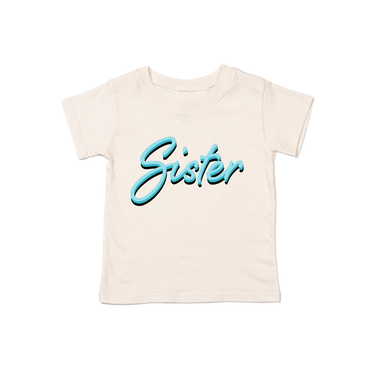 Sister (90's Inspired, Blue) - Kids Tee (Natural)
