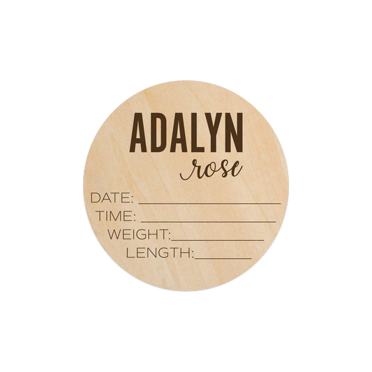 Adalyn Rose (Custom Name & Stats) - 5.5" Wooden Disc