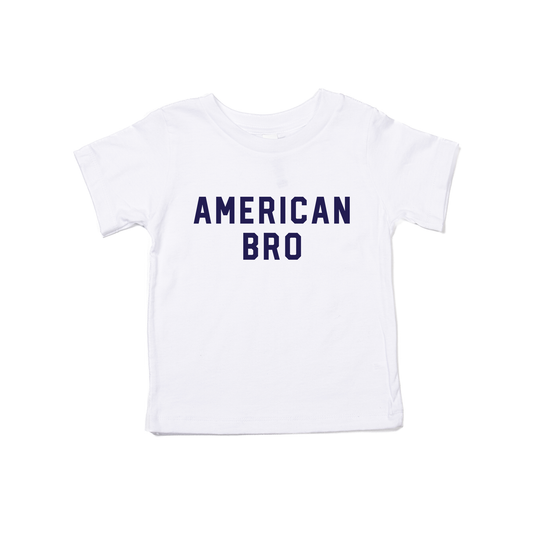American Bro (Navy) - Kids Tee (White)