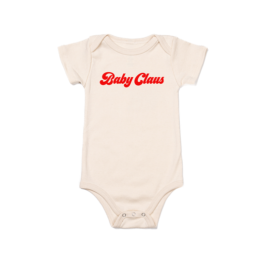 Baby Claus (Red) - Bodysuit (Natural, Short Sleeve)
