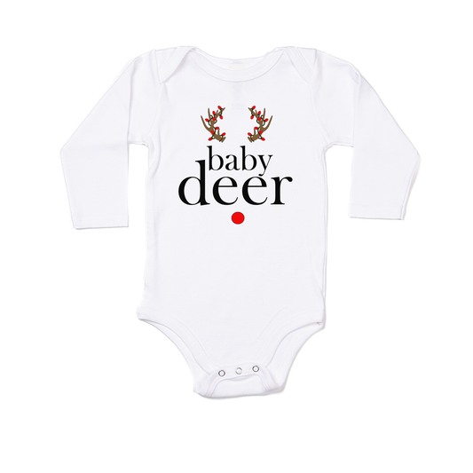 Baby Deer - Bodysuit (White, Long Sleeve)