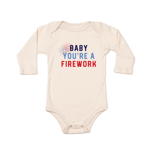 Baby You're A Firework - Bodysuit (Natural, Long Sleeve)