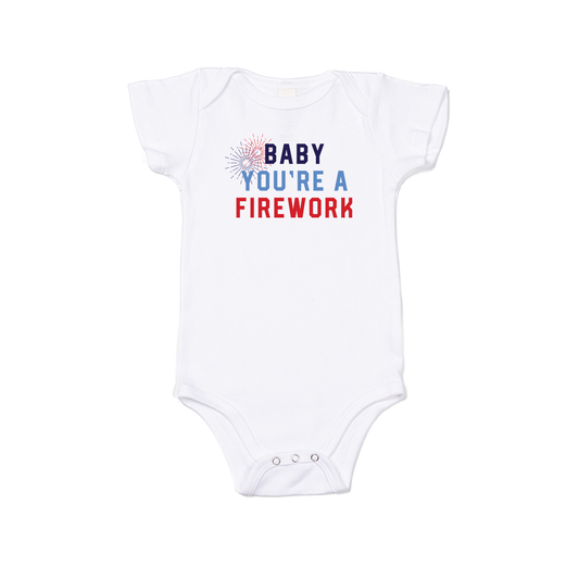 Baby You're A Firework - Bodysuit (White, Short Sleeve)