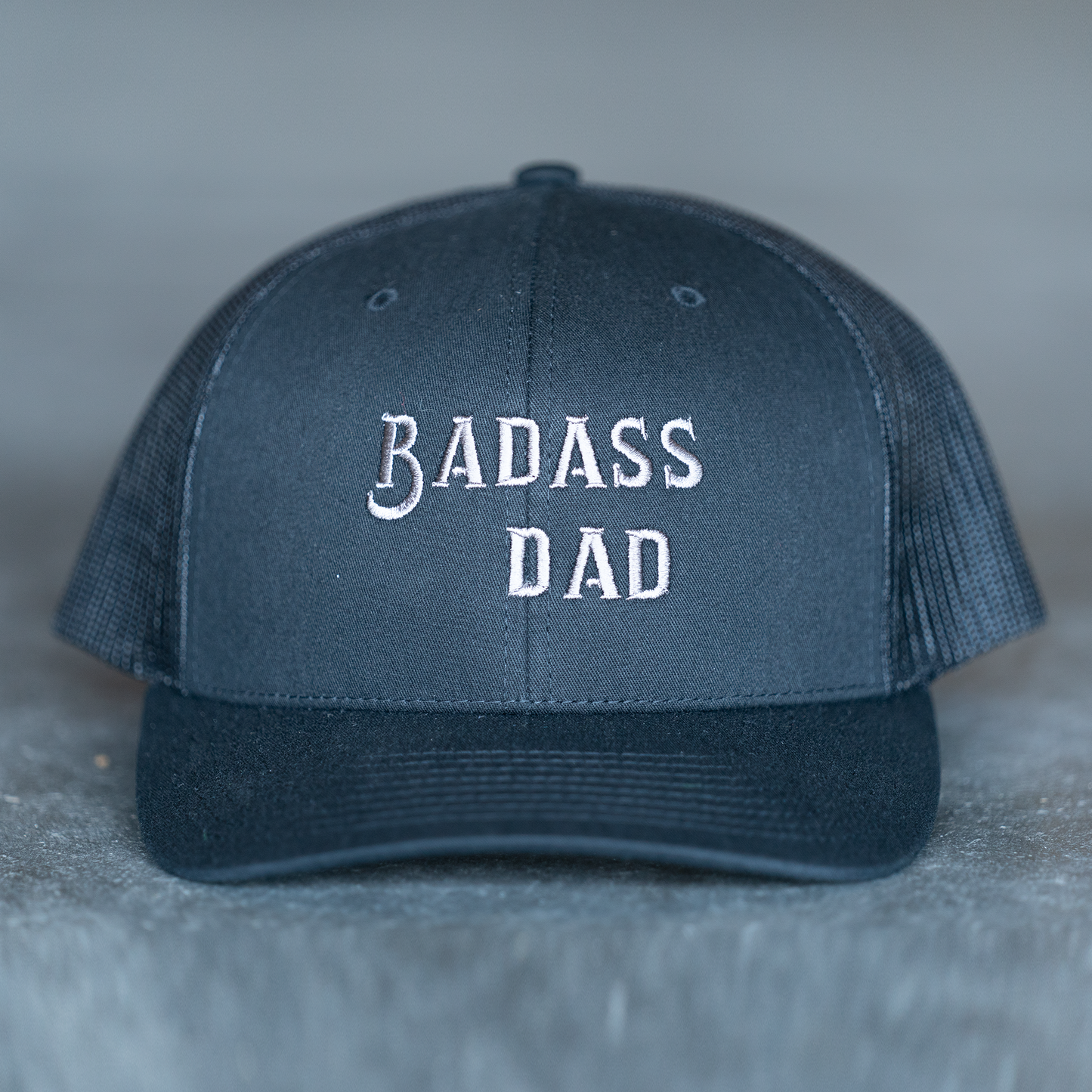 Badass Dad (Gray) - Trucker Hat (Black)
