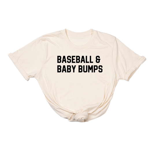 Baseball & Baby Bumps (Black) - Tee (Natural)