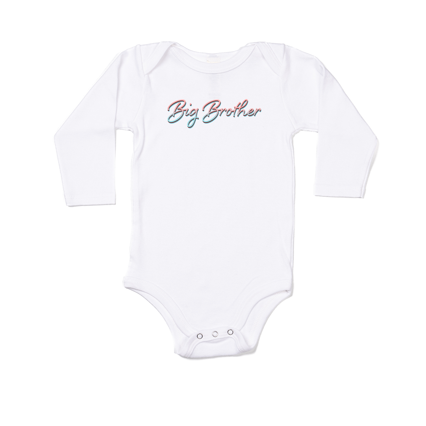 Big Brother (90's Inspired, Pink/Blue) - Bodysuit (White, Long Sleeve)