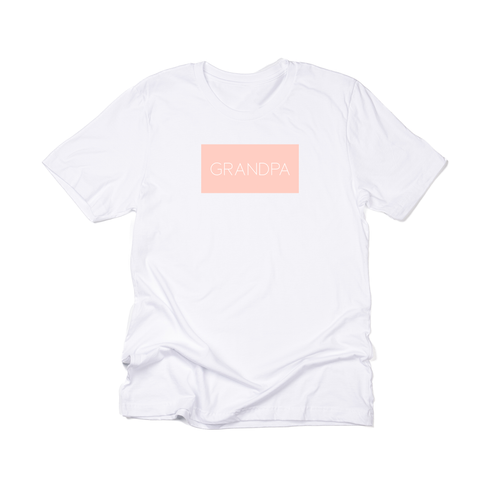 Grandpa (Boxed Collection, Ballerina Pink Box/White Text, Across Front) - Tee (White)