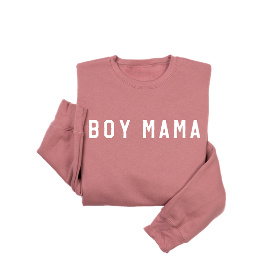 Boy Mama (White) - Sweatshirt (Mauve)
