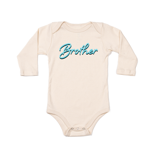 Brother (90's Inspired, Blue) - Bodysuit (Natural, Long Sleeve)