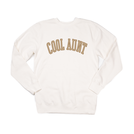 Cool Aunt (Tan Varsity) - Sweatshirt (Creme)