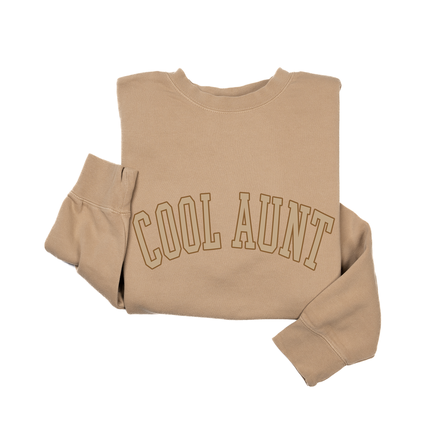 Cool Aunt (Tan Varsity) - Sweatshirt (Tan)