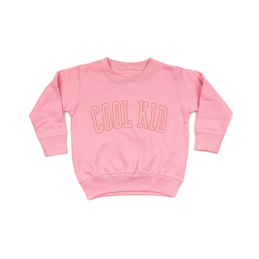 Cool Kid (Pink Varsity) - Kids Sweatshirt (Pink)