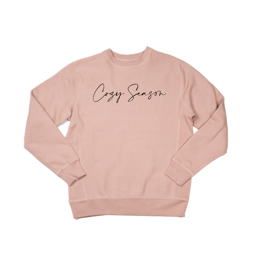 Cozy Season (Black) - Heavyweight Sweatshirt (Dusty Rose)