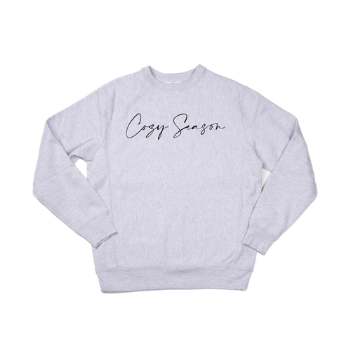 Cozy Season (Black) - Heavyweight Sweatshirt (Heather Gray)