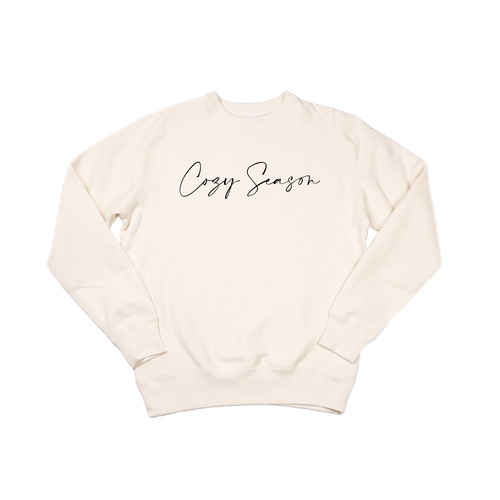 Cozy Season (Black) - Heavyweight Sweatshirt (Natural)