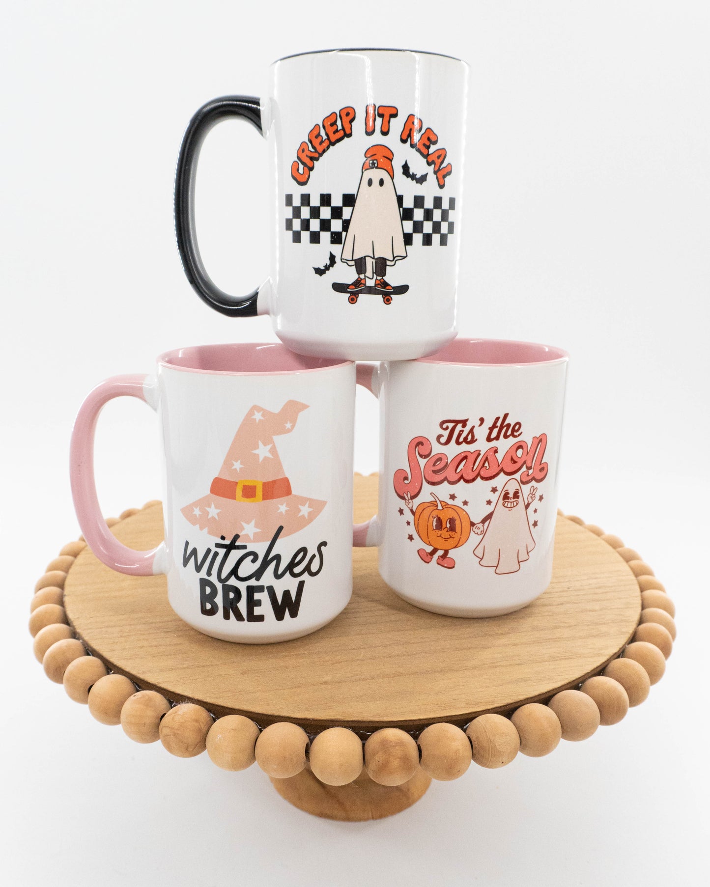 Fall Tis the Season - Coffee Mug (Pink Handle & Inside)