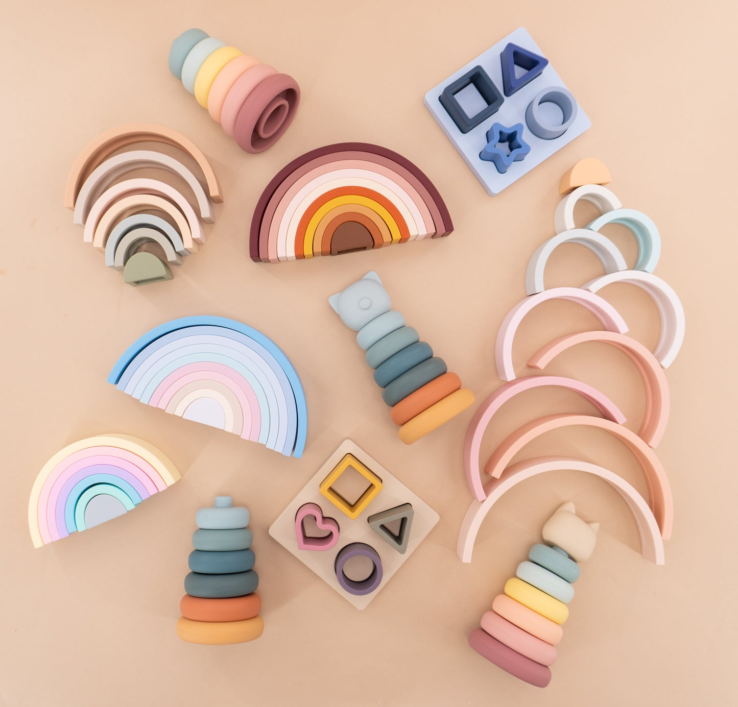 Silicone Stacking Toy & Teether - Sunset