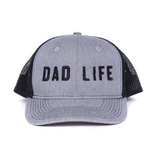 Dad Life (Black) - Trucker Hat (Gray/Black)