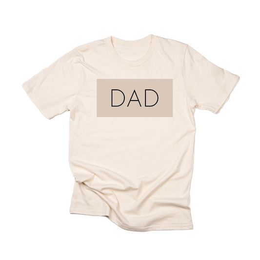 Dad (Boxed Collection, Stone Box/Black Text, Across Front) - Tee (Natural)